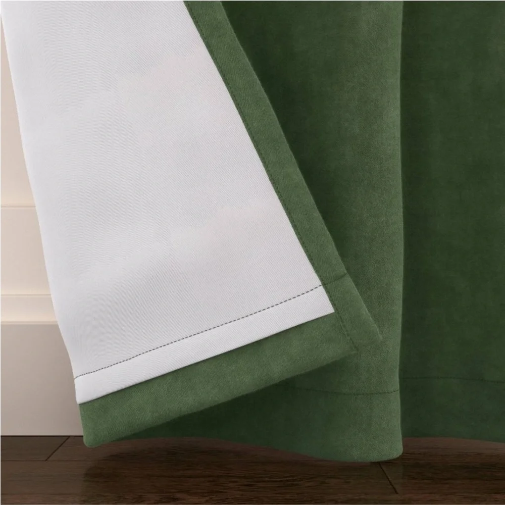 THRESHOLD NWT 2pc blackout velvet curtain panels -green -63”